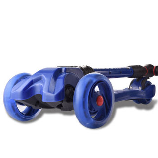 史努比 SNOOPY 滑板车儿童一秒折叠升降闪光四轮踏板车 蓝色SN7001