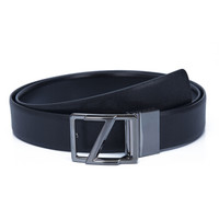 Ermenegildo Zegna 杰尼亚 BWIDC1 988B NER 男士牛皮板扣皮带 黑色 110