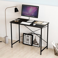 佰泽 D-19 钢木台式电脑桌 黑架黑面