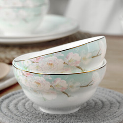 Hömmy 佳佰 桃花系列 陶瓷碗 2个装