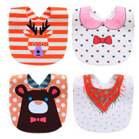 Elepbaby 象宝宝 婴儿防水围嘴 (19*28cm、女宝组、4条装)