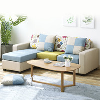 精邦 KT-8808 沙发 (绿蓝组合、绒布、三人位)