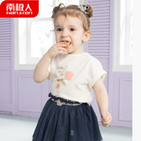 Nan ji ren 南极人 N668T80313 女童短袖T恤 ( 女孩与气球-白色、110、短袖)