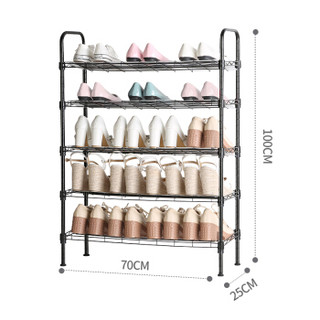溢彩年华 YCA2073-BK 鞋架 五层 (70*25*100CM、碳钢)