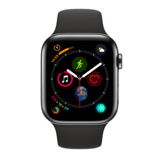 Apple 苹果 Watch系列 Watch Series 4 GPS+蜂窝款 智能手表 44mm 黑色 硅胶表带 16GB（ECG、GPS、北斗、扬声器、温度计）