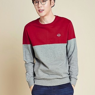  Semir 森马 19316011804 男士圆领撞色拼接卫衣