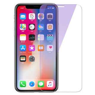  观悦 iPhone X 全屏 紫光 钢化膜 (黑色)