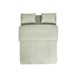 网易严选 日式水洗棉条纹四件套 床笠款_若绿条纹,1.5m（床尺寸）+凑单品