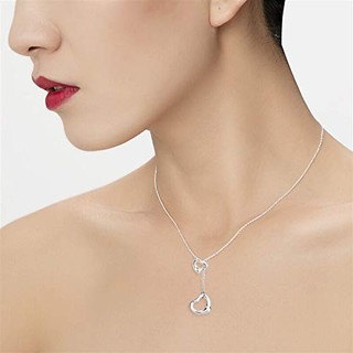  TIFFANY & Co 蒂芙尼 23148242 925银 双心镂空套索项链