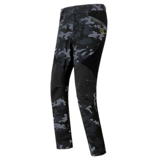  HIGHROCK 天石 N623011 中性款户外速干登山裤 (XXL、男款-迷彩色/黑色)
