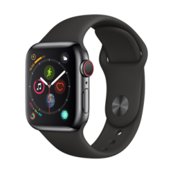 Apple 苹果  Watch Series 4智能手表（GPS+蜂窝款 40毫米深空黑色不锈钢表壳 黑色运动型表带 MTVL2CH/A)