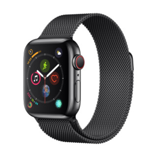 Apple Watch Series 4智能手表（GPS+蜂窝款 40毫米深空黑色不锈钢表壳 米兰尼斯表带 MTVM2CH/A)