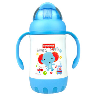 Fisher-Price 费雪 儿童吸管水杯 300ml 蓝色  