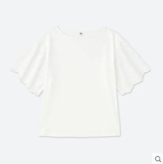  UNIQLO 优衣库 408680 女士蕾丝T恤 (黑色、S)