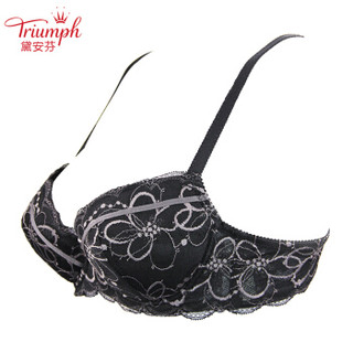 黛安芬（Triumph）日本文胸梦幻蕾丝系列舒适女性蕾丝胸罩10175034 黑色 80C
