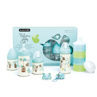 苏维妮（suavinex）新生儿奶瓶套装 婴儿PP奶瓶奶嘴挂夹礼盒装-2-4个月 西班牙进口 绿色