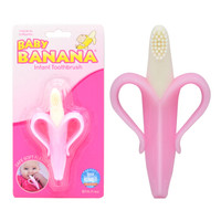 香蕉宝宝（Baby Banana）婴儿牙胶 美国品牌婴儿安抚奶嘴硅胶磨牙棒 可水煮宝宝玩具儿童牙刷 粉香蕉+凑单品