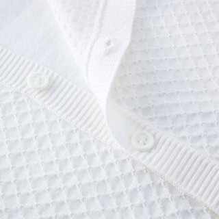 PurCotton 全棉时代 2000249701 幼儿女款棉线开衫薄款 80/48(建议12-18个月) 白色