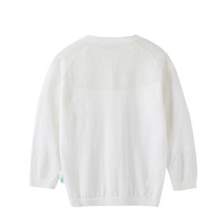 PurCotton 全棉时代 2000250102 女童棉线开衫 120/56(建议6-7岁) 白色