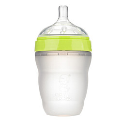 小不点（DOT）新生儿轻松吸 么么哒仿真母乳宽口径硅胶奶瓶180ml绿色 *2件