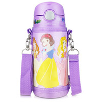 迪士尼婴儿童水杯 宝宝保温杯提手便携吸管杯保温壶（含杯套）350ML 公主
