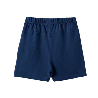 PurCotton 全棉时代 2000233101 男童针织左右捻平纹短裤 130/56(建议8-9岁) 深蓝