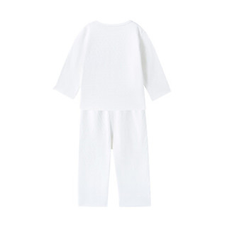 PurCotton 全棉时代 2000229001 幼儿男款针织提花贴袋长袖套装 80/48(建议12-18个月) 白色