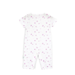 PurCotton 全棉时代 800-007535 婴幼儿纱布短袖连体服 66/44(建议3-6个月) 粉棉朵