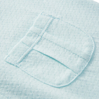 PurCotton 全棉时代 2000199701 婴儿针织提花长袖带领连体衣 66/44(建议3-6个月) 浅蓝