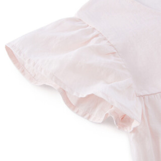 PurCotton 全棉时代 2000212201 女童梭织短袖连衣裙 140/64 山茱萸粉