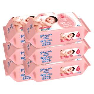 强生(Johnson) 婴儿护肤湿巾（倍柔护肤）80片×6包（有香）宝宝儿童湿巾 *2件