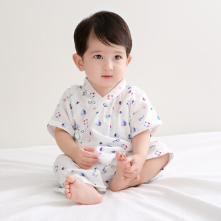 PurCotton 全棉时代 800-005548-080 婴幼儿纱布和服连体服 80/48(建议12-18个月) 帆船泳圈