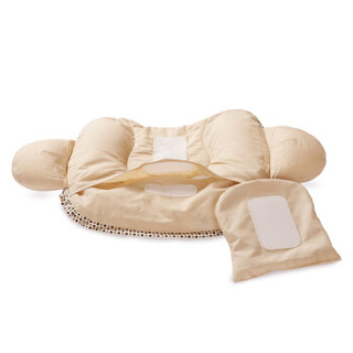 贝谷贝谷 婴儿枕头 定型枕0 1岁防偏头夏季新生儿童宝宝小枕头婴儿用品 棉麻（咖）