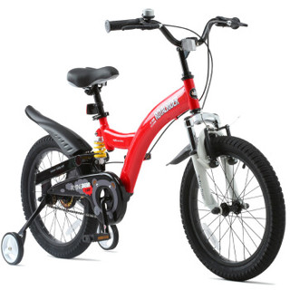 RoyalBaby 优贝 儿童自行车 单车男女小孩童车 避震型宝宝脚踏车山地车4岁-9岁 小飞熊18寸 红色