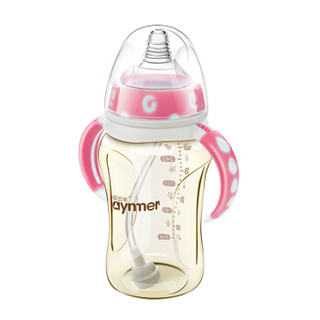 爱因美（aynmer）AYM:9662 爱因美ppsu奶瓶耐摔宽口径新生儿宝宝塑料婴儿奶瓶婴儿用品 粉色300ml