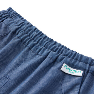 PurCotton 全棉时代 2000221101 幼儿女款梭织牛津纺短裤 90/50(建议2-3岁) 蓝色