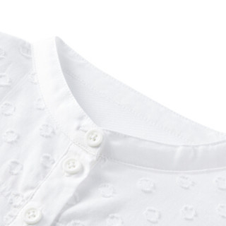 PurCotton 全棉时代 2000213902 女童剪花短袖衬衫 110/56(建议4-5岁) 白色