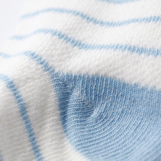 PurCotton 全棉时代 婴幼儿条纹网格提花袜 (蔚蓝+鹅卵石+浅蓝、13cm)