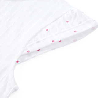 PurCotton 全棉时代 2000226101 幼儿女款抽针罗纹套头短袖套装 80/48(建议12-18个月) 粉色波点