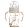 小不点（DOT）新生儿轻松吸 PPSU黄金宽口奶瓶手柄硅胶吸管奶瓶180ml白色