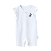 PurCotton 全棉时代 婴儿针织短袖连体衣 (白色、80/48)