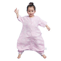 misslele 米乐鱼 婴儿纱布睡袋 (长颈鹿紫、80码)