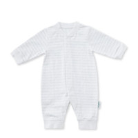 PurCotton 全棉时代 婴儿针织长袖连体服 (灰色波浪、 80/48 建议12-18个月、1件/装)