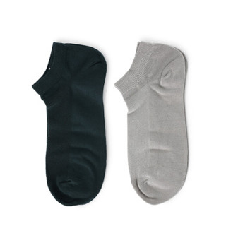 PurCotton 全棉时代 素色男士短筒休闲袜 (墨绿+灰色、3*22cm、男)