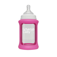 趣乐贝比 Cherub Baby 婴儿温感奶瓶 (粉色、240ml、宽口径、玻璃)