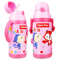 Fisher-Price 费雪 不锈钢学饮杯三合一盒装 400ML 粉色   *3件