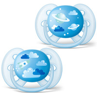 AVENT 新安怡 SCF222/22 马卡龙卡通安抚奶嘴 (6-18个月、深蓝、对装)