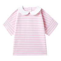 PurCotton 全棉时代 女童T恤 ( 130/60、粉白条)