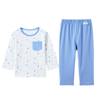 PurCotton 全棉时代 幼儿针织拼色长袖套装 (80/48、男款、线条箭头)