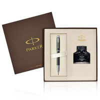 派克（PARKER）钢笔/签字笔IM系列 丽雅黑色白夹+墨水礼盒套装商务办公礼品